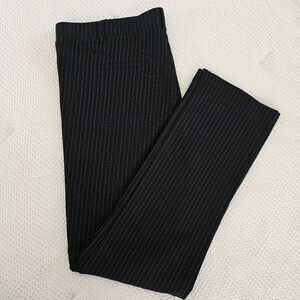 Betabrand straight leg black pinstripe yoga stretch work pant size xxl